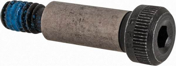 Value Collection - 5/16" Shoulder Diam x 3/4" Shoulder Length, 1/4-20 UNC, Hex Socket Shoulder Screw - 4140 Alloy Steel with Nylon Locking Patch, 7/32" Head Height x 7/16" Head Diam - USA Tool & Supply