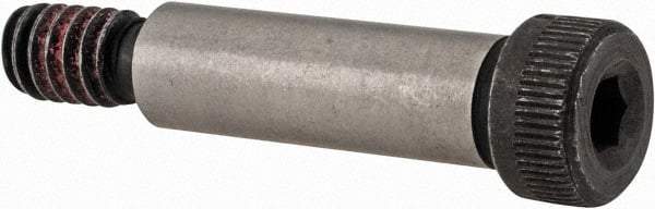 Value Collection - 5/16" Shoulder Diam x 1" Shoulder Length, 1/4-20 UNC, Hex Socket Shoulder Screw - 4140 Alloy Steel with Nylon Locking Patch, 7/32" Head Height x 7/16" Head Diam - USA Tool & Supply