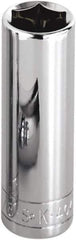 SK - 11/32", 1/4" Drive, Deep Hand Socket - 6 Points, Steel, Chrome Finish - USA Tool & Supply