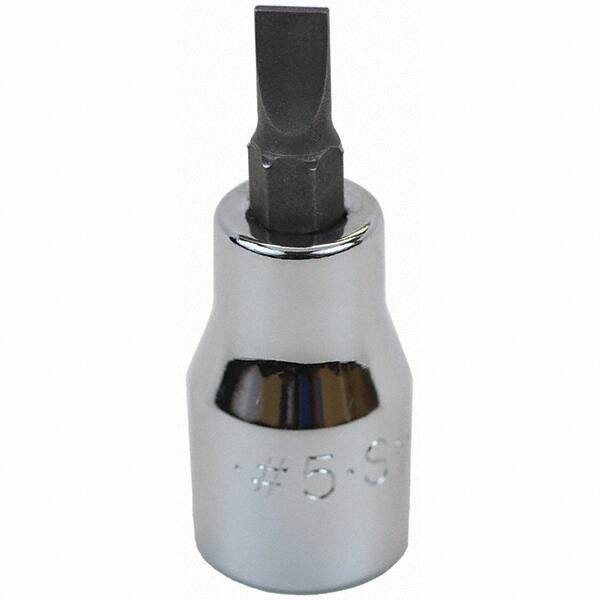 SK - Screwdriver & Drag Link Sockets - 3/8"DR #5 CHRM SLOTTED SCRDRVR SCKT BIT - USA Tool & Supply