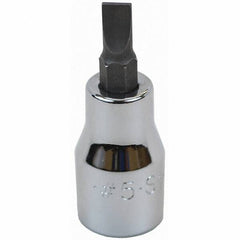 SK - Screwdriver & Drag Link Sockets - 3/8"DR #5 CHRM SLOTTED SCRDRVR SCKT BIT - USA Tool & Supply