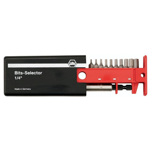 Hex Inch Bit Selector Set 1/16″-1/4″, Magnetic 1/4″ Bit Holder in Plastic Storage Box - USA Tool & Supply