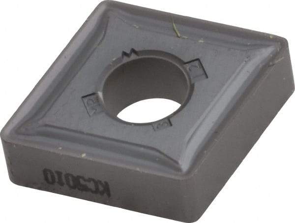 Kennametal - CNMG643 MP Grade KC5010 Carbide Turning Insert - TiAlN Finish, 80° Diamond, 3/4" Inscr Circle, 1/4" Thick, 3/64" Corner Radius - USA Tool & Supply