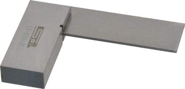SPI - 2" Blade Length, 2" Base Length Spring Steel Square - 0.0005" (Parallel) & 0.001" (Square) Accuracy - USA Tool & Supply