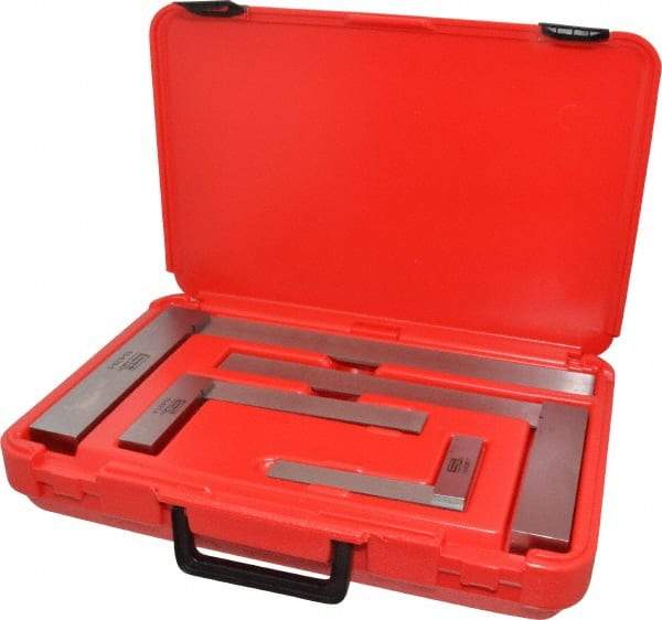 SPI - 4 Piece, 3, 4, 5-1/2, 7-1/2 Inch Base Length, 4, 6, 9, 12 Inch Blade Length, Square Set - USA Tool & Supply