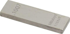 Mitutoyo - 0.1007" Rectangular Steel Gage Block - Accuracy Grade 0, Includes Certificate of Inspection - USA Tool & Supply