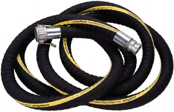 Alliance Hose & Rubber - 1-1/2" ID x 1.91" OD x 25' OAL, Cam & Groove Petroleum Transfer Hose - 250 Max Working psi, -40 to 200°F, 1.5" Bend Radius, 1-1/2" Fitting, Black - USA Tool & Supply