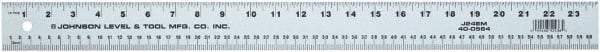 Johnson Level & Tool - 72" Long, 1/8, 1/16" and 2mm Graduation, Aluminum Rule - English/Metric Graduation Style, Gray, Anodized Finish - USA Tool & Supply