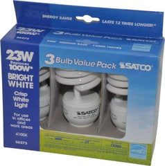 Value Collection - 23 Watt Fluorescent Residential/Office Medium Screw Lamp - 4,100°K Color Temp, 1,600 Lumens, T2, 10,000 hr Avg Life - USA Tool & Supply