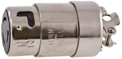Hubbell Wiring Device-Kellems - 125 VAC, 50 Amp, NonNEMA Configuration, Marine Grade, Self Grounding Connector - 1 Phase, 2 Poles, IP20, 0.44 to 1.14 Inch Cord Diameter - USA Tool & Supply