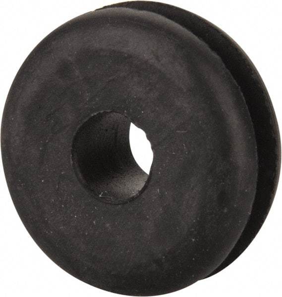 Made in USA - 1" OD, 3/8" Thick Military Specification Grommet - Buna-N Rubber, 3/4" Slot Diam x 1/8" Slot Width - USA Tool & Supply