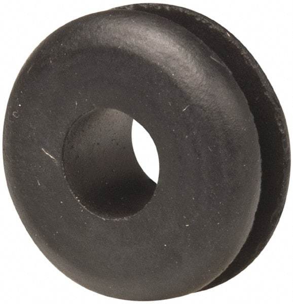 Made in USA - 13/16" OD, 3/8" Thick Military Specification Grommet - Buna-N Rubber, 9/16" Slot Diam x 1/8" Slot Width - USA Tool & Supply