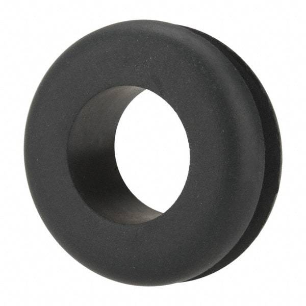 Made in USA - 1-5/16" OD, 1/2" Thick Military Specification Grommet - Buna-N Rubber, 1" Slot Diam x 3/16" Slot Width - USA Tool & Supply