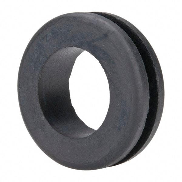 Made in USA - 1-3/4" OD, 9/16" Thick Military Specification Grommet - Buna-N Rubber, 1-3/8" Slot Diam x 3/16" Slot Width - USA Tool & Supply