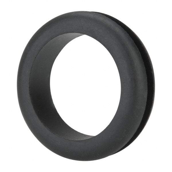 Made in USA - 2-1/8" OD, 9/16" Thick Military Specification Grommet - Buna-N Rubber, 1-3/4" Slot Diam x 3/16" Slot Width - USA Tool & Supply