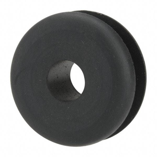 Made in USA - 1" OD, 7/16" Thick Military Specification Grommet - Buna-N Rubber, 3/4" Slot Diam x 3/16" Slot Width - USA Tool & Supply