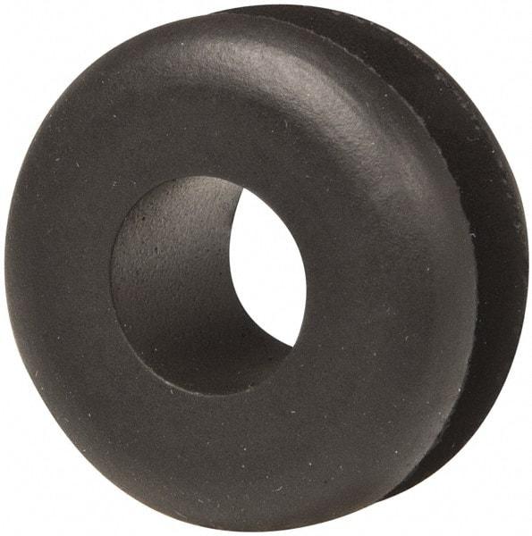 Made in USA - 7/8" OD, 7/16" Thick Military Specification Grommet - Buna-N Rubber, 5/8" Slot Diam x 3/16" Slot Width - USA Tool & Supply