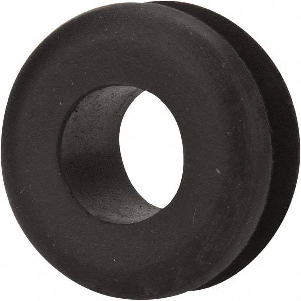 Made in USA - 15/16" OD, 7/16" Thick Military Specification Grommet - Buna-N Rubber, 11/16" Slot Diam x 3/16" Slot Width - USA Tool & Supply