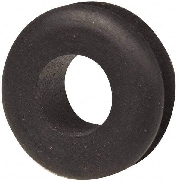 Made in USA - 1-1/16" OD, 7/16" Thick Military Specification Grommet - Buna-N Rubber, 13/16" Slot Diam x 3/16" Slot Width - USA Tool & Supply