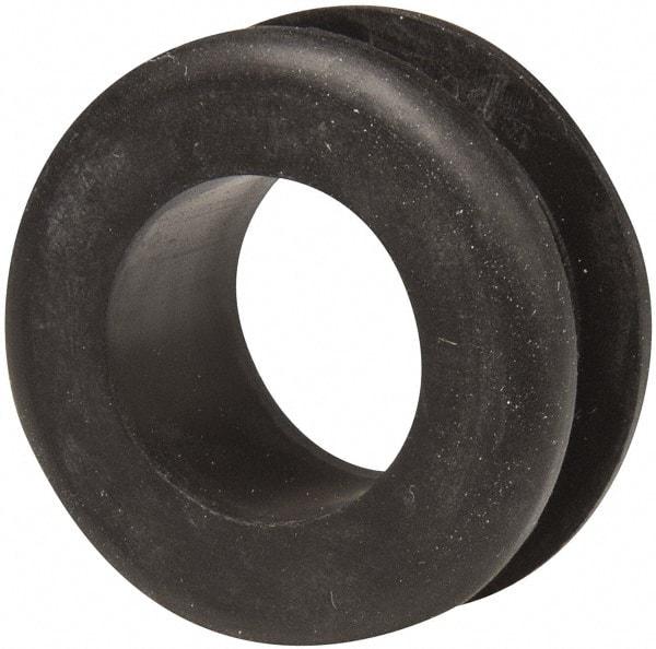 Made in USA - 1-1/8" OD, 1/2" Thick Military Specification Grommet - Buna-N Rubber, 7/8" Slot Diam x 1/4" Slot Width - USA Tool & Supply