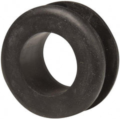 Made in USA - 1-1/8" OD, 1/2" Thick Military Specification Grommet - Buna-N Rubber, 7/8" Slot Diam x 1/4" Slot Width - USA Tool & Supply