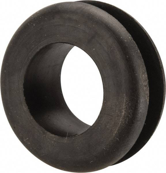 Made in USA - 1-3/8" OD, 9/16" Thick Military Specification Grommet - Buna-N Rubber, 1-1/16" Slot Diam x 1/4" Slot Width - USA Tool & Supply