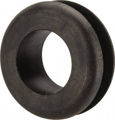 Made in USA - 1-3/8" OD, 9/16" Thick Military Specification Grommet - Buna-N Rubber, 1-1/16" Slot Diam x 1/4" Slot Width - USA Tool & Supply