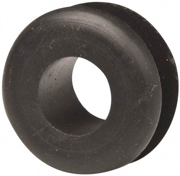 Made in USA - 15/16" OD, 1/2" Thick Military Specification Grommet - Buna-N Rubber, 11/16" Slot Diam x 1/4" Slot Width - USA Tool & Supply