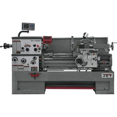 Jet - 14" Swing, 40" Between Centers, 230 Volt, Triple Phase Engine Lathe - 7MT Taper, 7-1/2 hp, 25 to 1,800 RPM, 3-1/8" Bore Diam, 40" Deep x 47" High x 97-1/2" Long - USA Tool & Supply