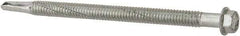 Elco - 1/4", Hex Washer Head, Hex Drive, 4" Length Under Head, #5 Point, Self Drilling Screw - Steel - USA Tool & Supply