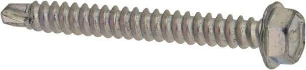 Elco - #8, Hex Washer Head, Hex Drive, 1-1/2" Length Under Head, #2 Point, Self Drilling Screw - Steel - USA Tool & Supply
