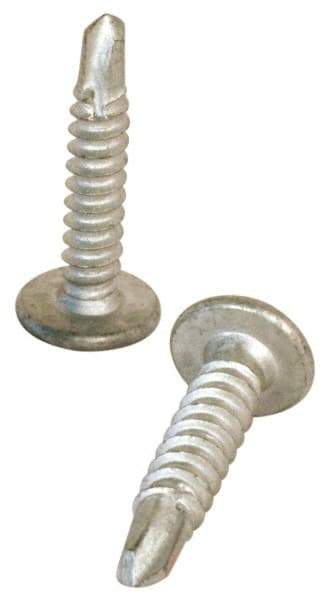 Elco - #12-14, Pancake Head, Phillips Drive, 1" Length Under Head, #3 Point, Self Drilling Screw - Steel - USA Tool & Supply
