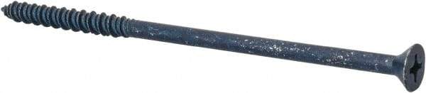 Elco - 1/4" Diam, 5" OAL, Phillips Drive, Concrete Screw & Masonry Fastener - Steel, Blue StalGard Finish, Includes #3 Drill Bit - USA Tool & Supply