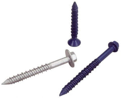 Elco - 1/4" Diam, 4" OAL, Phillips Drive, Concrete Screw & Masonry Fastener - Steel, Blue StalGard Finish, Includes #3 Drill Bit - USA Tool & Supply