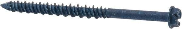 Elco - 3/16" Diam, 2-3/4" Length Under Head, Hex Drive, Concrete Screw & Masonry Fastener - Steel, Blue StalGard Finish, Includes 5/16" Drill Bit - USA Tool & Supply