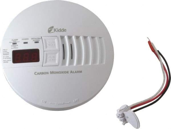 Kidde - AC, DC Wire In 120 Volt Carbon Monoxide Alarm - 85 dB Decibel Rating, 9V Battery Not Included, Tamper Resistant, Interconnectable - USA Tool & Supply