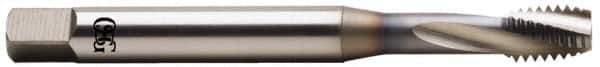 OSG - 3/8-24 UNF 3 Flute 2B Bottoming Spiral Flute Tap - Vanadium High Speed Steel, TiCN Finish, 100mm OAL, Right Hand Flute, Right Hand Thread, Series 13013 - USA Tool & Supply