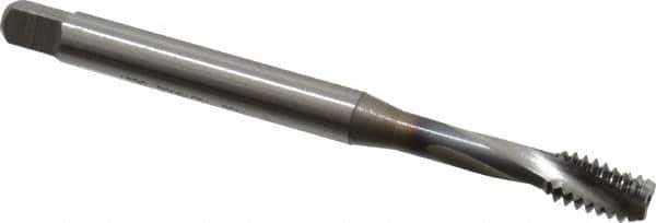 OSG - 1/4-20 UNC 3 Flute 2B Bottoming Spiral Flute Tap - Vanadium High Speed Steel, TiCN Finish, 80mm OAL, Right Hand Flute, Right Hand Thread, Series 13013 - USA Tool & Supply