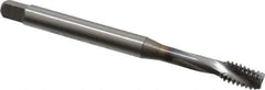 OSG - 1/4-20 UNC 3 Flute 2B Bottoming Spiral Flute Tap - Vanadium High Speed Steel, TiCN Finish, 80mm OAL, Right Hand Flute, Right Hand Thread, Series 13013 - USA Tool & Supply