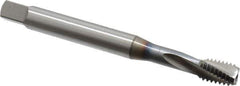 OSG - 3/8-16 UNC 3 Flute 2B Bottoming Spiral Flute Tap - Vanadium High Speed Steel, TiCN Finish, 100mm OAL, Right Hand Flute, Right Hand Thread, Series 13013 - USA Tool & Supply