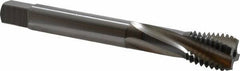 OSG - M18x2.50 Metric Coarse 4 Flute 6H Bottoming Spiral Flute Tap - Vanadium High Speed Steel, TiCN Finish, 125mm OAL, Right Hand Flute, Right Hand Thread, Series 13113 - USA Tool & Supply