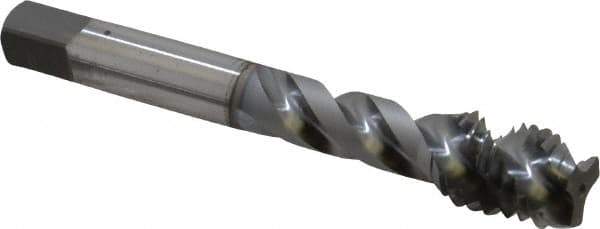OSG - 1/2-13 UNC 3 Flute 3B Modified Bottoming Spiral Flute Tap - Vanadium High Speed Steel, TiCN Finish, 3-3/8" OAL, Right Hand Flute, Right Hand Thread, H3, Series 290 - USA Tool & Supply