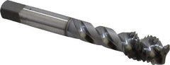 OSG - 1/2-13 UNC 3 Flute 3B Modified Bottoming Spiral Flute Tap - Vanadium High Speed Steel, TiCN Finish, 3-3/8" OAL, Right Hand Flute, Right Hand Thread, H3, Series 290 - USA Tool & Supply