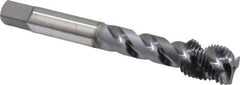 OSG - 1/2-20 UNF 3 Flute Modified Bottoming Spiral Flute Tap - Vanadium High Speed Steel, TiCN Finish, 3-3/8" OAL, Right Hand Flute, Right Hand Thread, Oversize, H7, Series 290 - USA Tool & Supply