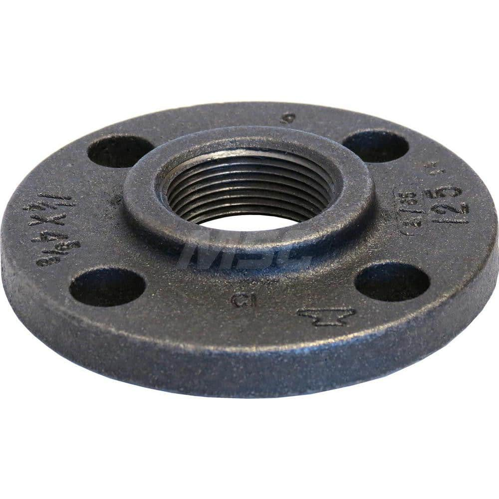 Black Flange: 2-1/2 x 7″, 125 psi, Threaded Cast Iron, Galvanized Finish, Class 125