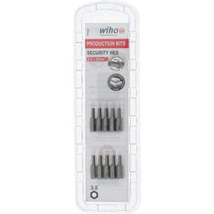 Wiha - 3mm Hex Screwdriver Bit - 1/4" Drive, 1" OAL - USA Tool & Supply