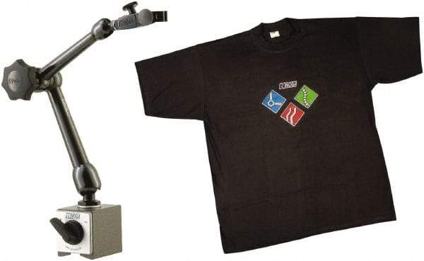 Noga - 175 Lb Magnetic Force, Fine Adjustment Indicator Positioner & Holder with Base - Articulated Arm, Rectangular Base, 55mm Base Height, 60mm Base Length, 50mm Base Width - USA Tool & Supply