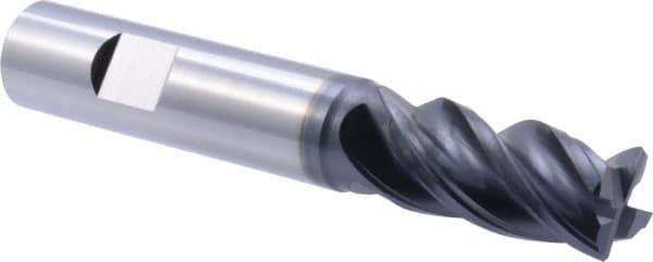Iscar - 5/8", 4 Flute, Single End, Solid Carbide, Corner Chamfer End Mill - 4" OAL, 38° Helix, Right Hand Flute, 1-1/4" LOC, Right Hand Cut - USA Tool & Supply