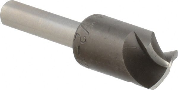 M.A. Ford - 1/2" Head Diam, 1/4" Shank Diam, 3 Flute 120° High Speed Steel Countersink - USA Tool & Supply