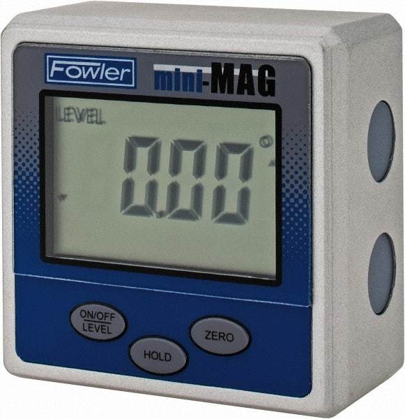 Fowler - 0.05 dg Resolution Digital Combination Protractor and Inclinometer - 0.2 dg Accuracy, 360 dg Range, Magnetic Base - USA Tool & Supply